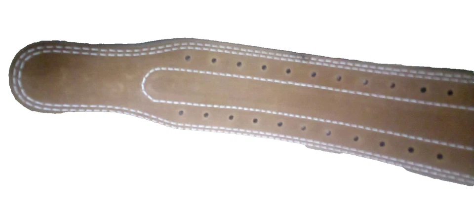 Cinturón de levantamiento de pesas 100 % cuero genuino - tamaño mediano para gimnasio y levantamiento de pesas Foto 4 de 4