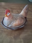 Fenton Hand Painted and Signed Folk Art Nesting Hen Covered Dish by J. Powell — photo 3
