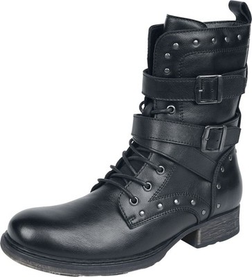 Rock Rebel by EMP Herren schwarze Boots mit Reißverschluss und Riemen