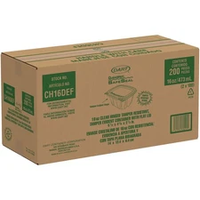 Dart CH16DEF 16 oz Flat Lid Plastic Containers - Clear (200/CT) New