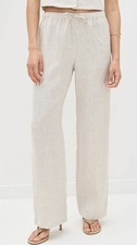 Reformation Olina 100 Linen Pants Oatmeal Beige Size Medium