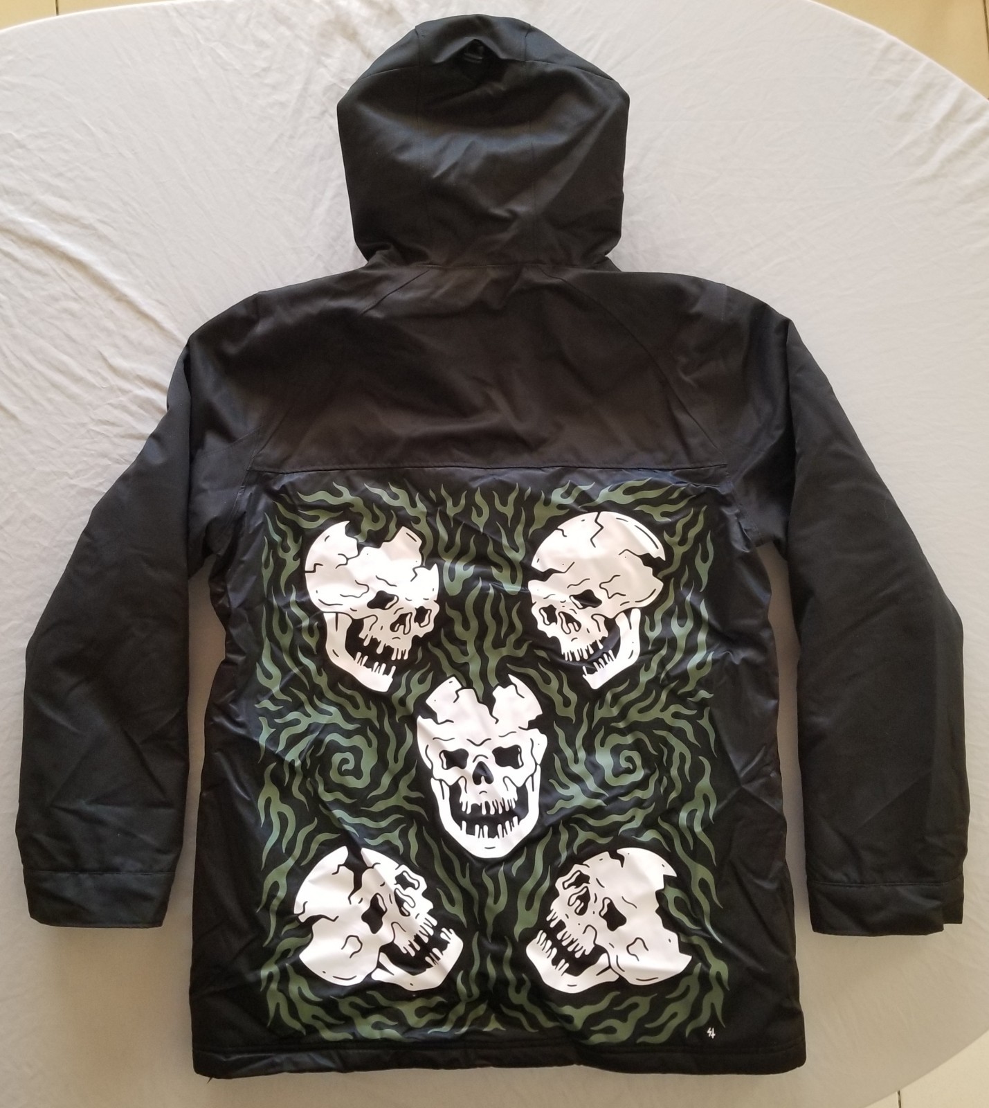 Lurking Class Men's Hooded Jacket Zip Pockets Black Lined Graphic Print Sz. L - second product detail image