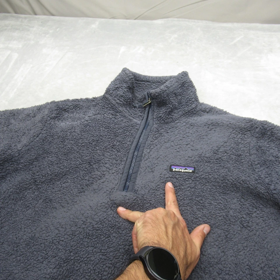 Sudadera Patagonia Para Hombre XL Gris Sherpa Polar Los Gatos 1/4 Cremallera Pullover Foto 4 de 4