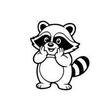 Cartoon Raccoon Vinyl Decal Sticker -Multiple Colors Sizes- SHIPS FREE