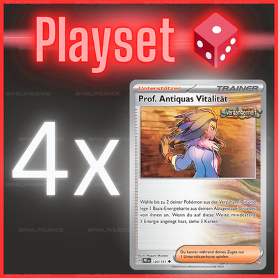 4x Prof. Antiquas Vitality 120/131 PRE  NM    Playset Pokemon 170/182 PAR