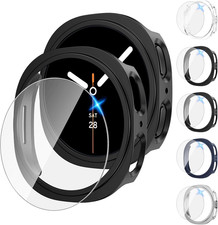  5 5Pack for Samsung Galaxy Watch 8 Screen Protector Case 44Mm Accessories, Hard