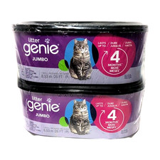 Litter Genie Refill Jumbo Bags 8-Month Supply 2 Refill Cartridges NEW Sealed