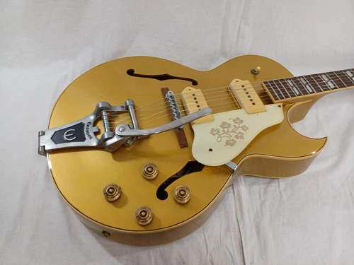 Epiphone ES-295 Full Acoustic Guitar Goldtop GOTOH Tuners Vintage Condition