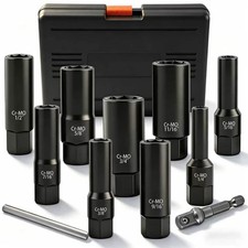 11piece Spiral Deep Well Bolt Extractor Set Spark Plug Removal Socket Stripped
