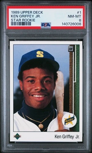 KEN GRIFFEY JR. PSA 8 1989 UPPER DECK #1 STAR ROOKIE RC MARINERS 6469