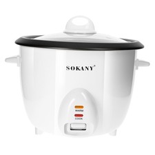 Sokany Cuiseur à Riz 1.8L avec Panier Vapeur Compact et Maintien Chaud Blanc