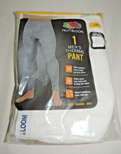 NEW, Fruit Of The Loom Men's Thermal Pant Size LARGE, Color-Natural