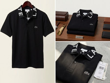 Lacoste Men's Lux Polo Shirt Ultra Dry Collar Slim Fit black