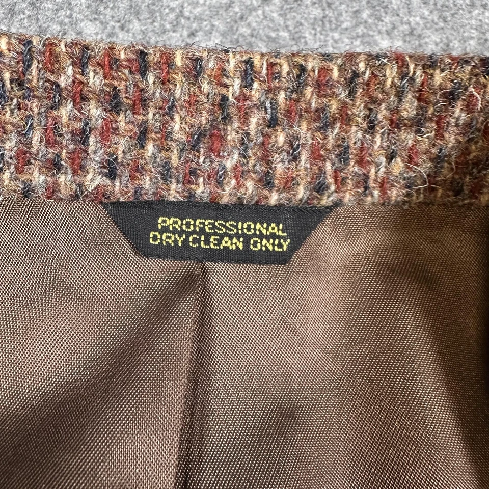 Blazer Harris Tweed Para Hombres 42R Marrón Lana Pata de Gallo Deportivo Abrigo Chaqueta EE. UU. Foto 4 de 4