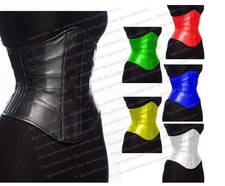 Zee Underbust Heavy Duty Waist Training Genuine Leather Steel Boned Corset