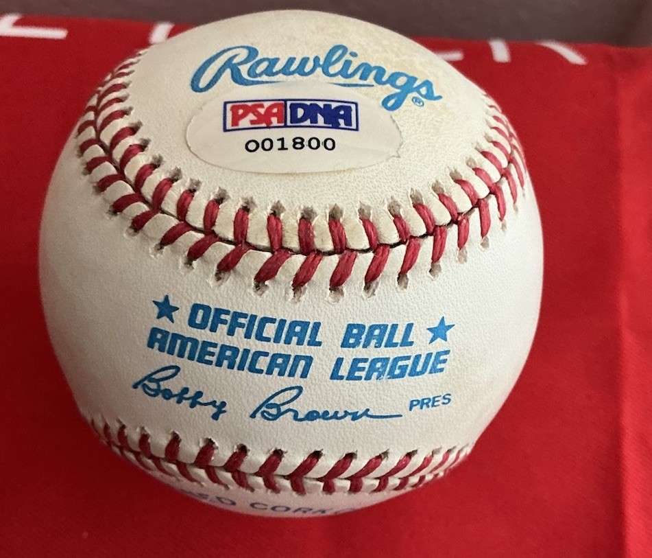 PETE ROSE HANK AARON NOLAN RYAN SIGNED OML BASEBALL PSA 001800 view 5
