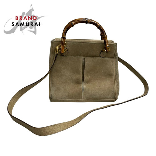Gucci Vintage Old Bamboo Beige Gold Hardware Leather 000.123.0316 Handbag Should