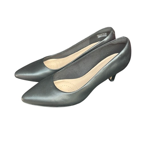 Clarks Collection Pointed Toe Kitten Heel Pumps Black Formal Shoes Size 8.5 W - Picture 3 of 8