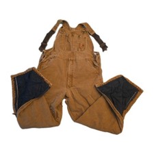 CARHARTT R27 211 BRN INSULATED QUILTED LINED DUCK CANVAS OVERALLS MENS 36 X 30