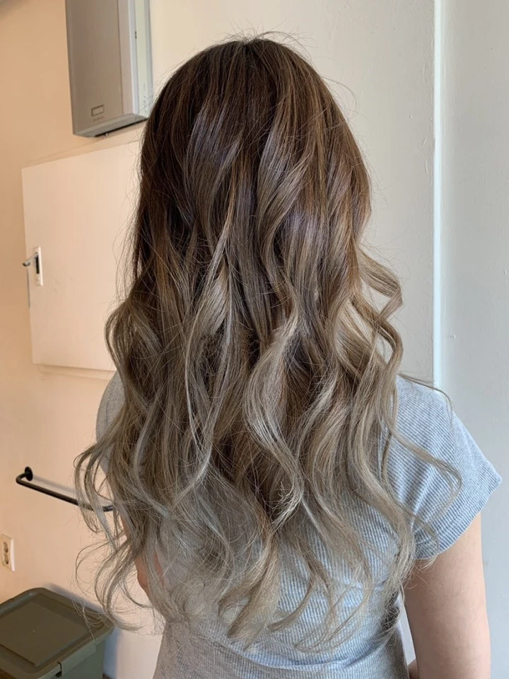 Balayage Brown to Ash Blonde Highlight Wave 100% Human Hair Lace Front Wigs 20" - Image 3 of 4