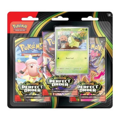Pokémon Mega Evolution Perfect Order 3 Booster Pack Chikorita Promo Karte