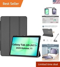 Protective Trifold Folio Case for Galaxy Tab A11 Plus A9 Plus - 11-Inch Black