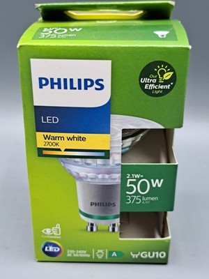 Philips LED Lampe 50W GU10 Warmweiß 375 Lumen Energiesparlampe  