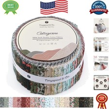 40-Piece Twirlie Roll of Cotton Floral Fabric Strips for Quilting