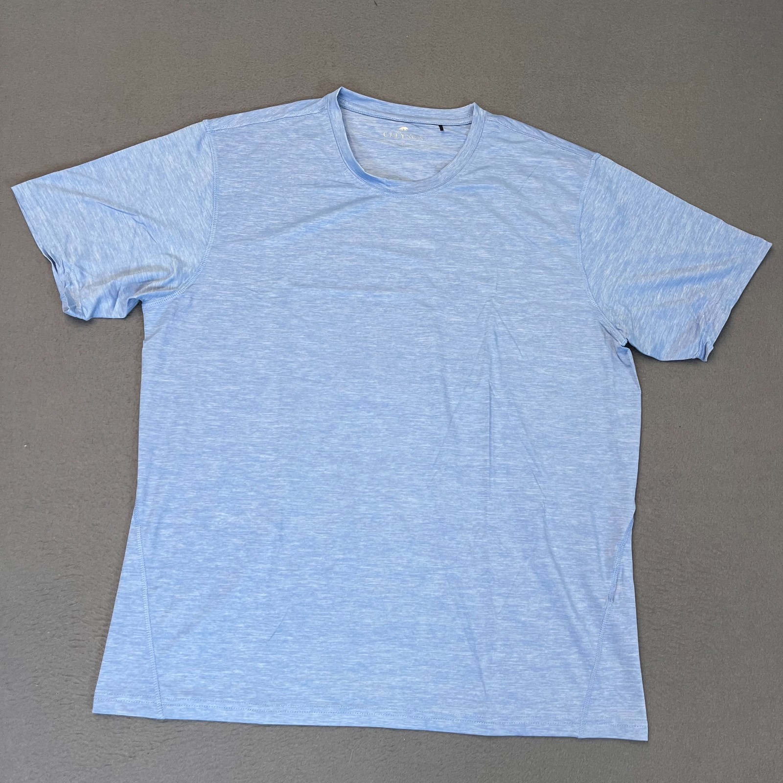 Greyson Shirt Tee T-Shirt Guide Sport Mens Lg Logo Wolf Blue Nylon Spandex Golf
