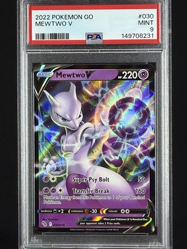 2022 MEWTWO V PSA 9 Pokemon Go #030 030/078 MINT