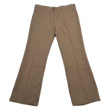 Wrangler Men’s Polyester Gabardine Tan Brown Pants Vintage Made in USA Sz 42x30