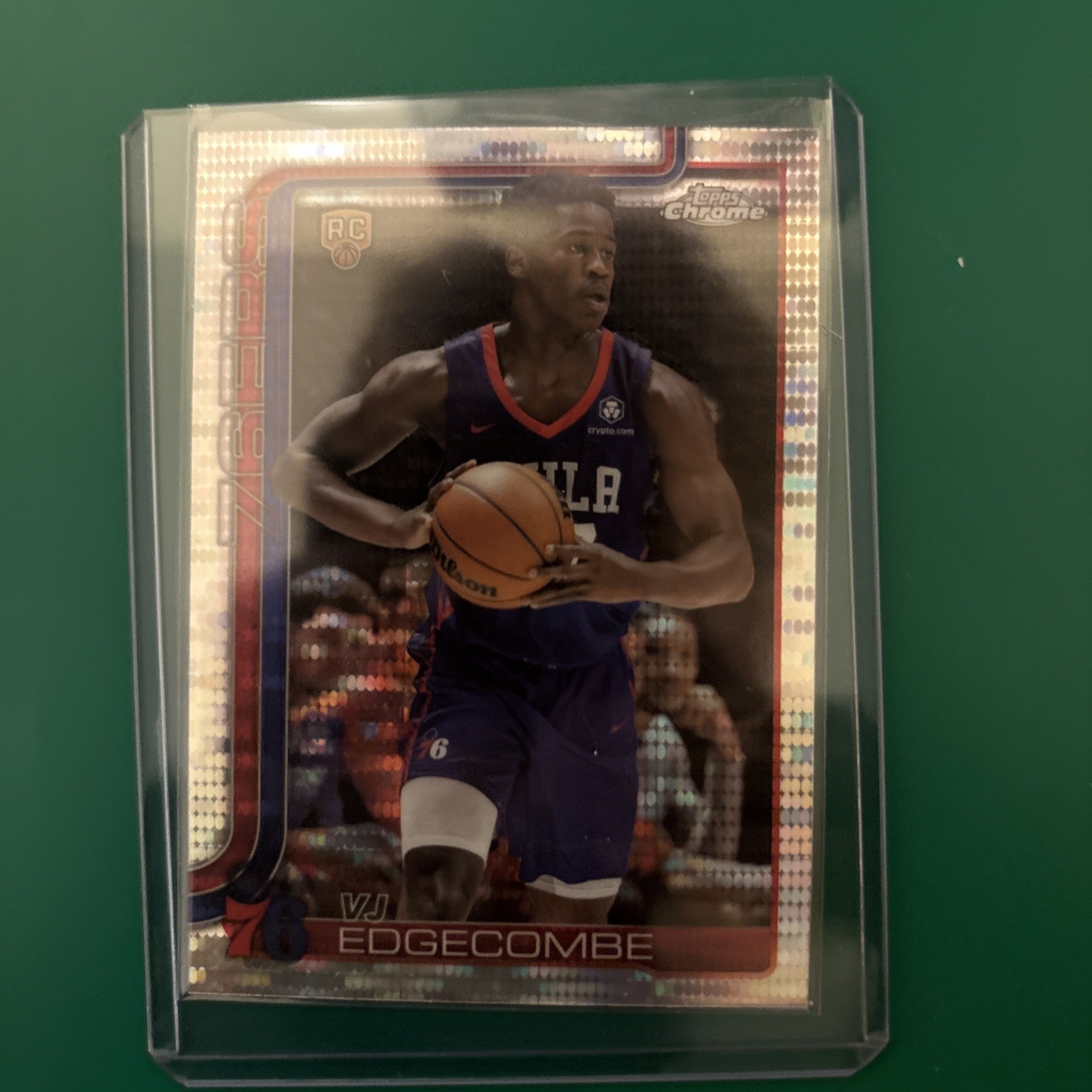 VJ EDGECOMBE 2025-26 Topps Chrome Rookie #253 RC Pulsar REFRACTOR 76ers