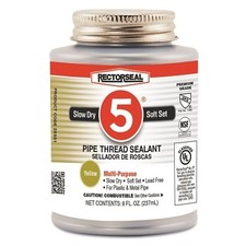 No. 5 Pipe Thread Sealant, 1/2 pt Can, Yellow Rectorseal 25551 21449255516