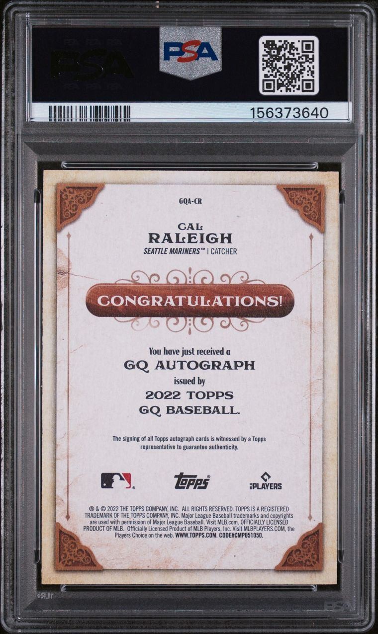 Cal Raleigh Seattle Mariners 2022 Gypsy Queen Topps RC Auto PSA 10 #CR view 2