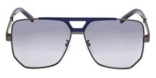MCM MW0023-H 13B Matte Silver/Blue Aviator Sunglasses 59-12-145