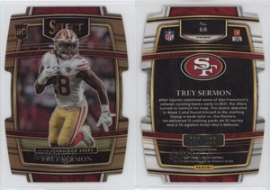 2021 Panini Select Concourse Copper Prizm Die-Cut /199 Trey Sermon #68 Rookie RC