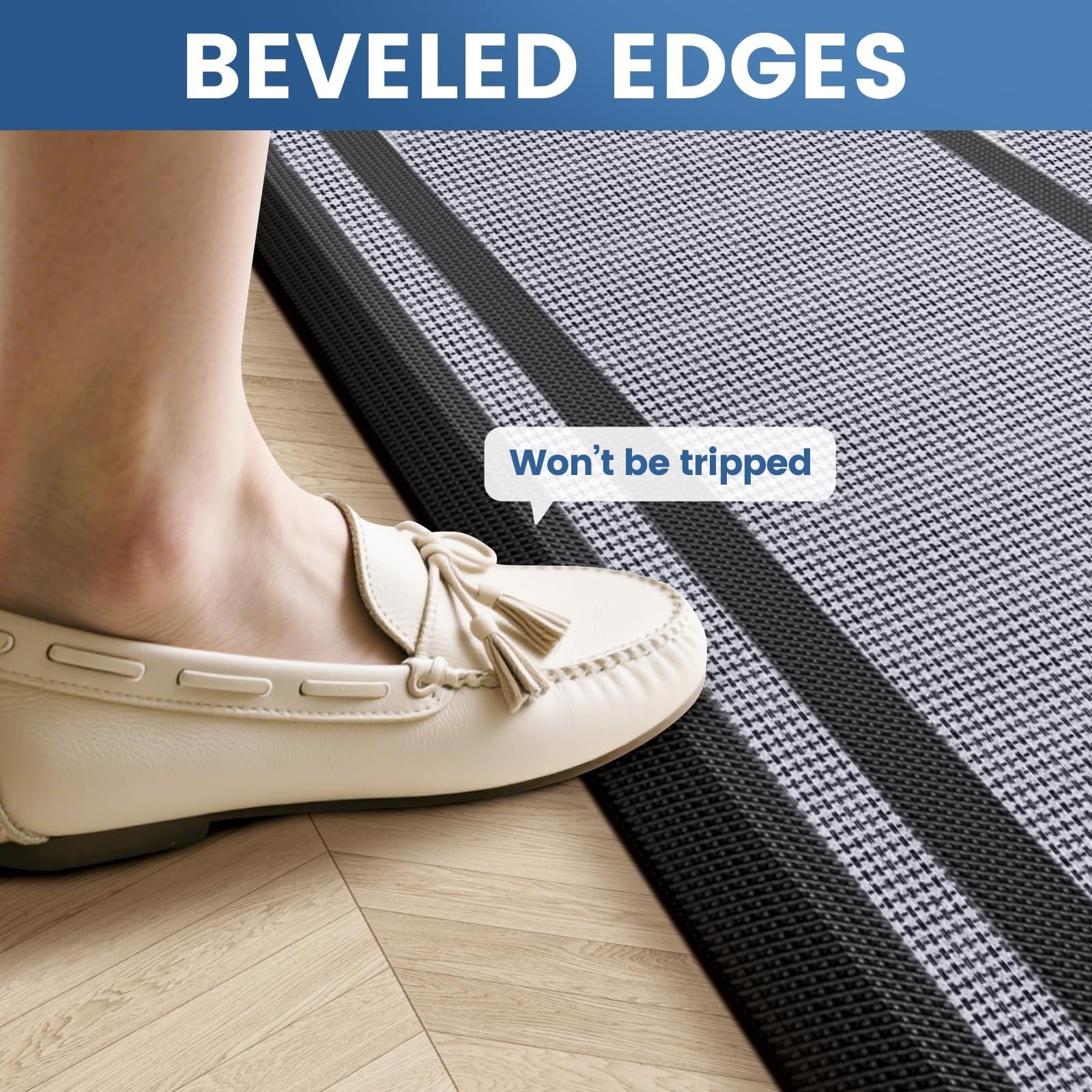 [2 PCS Kitchen Rugs Cushioned Anti-Fatigue Kitchen Mats for Floor Waterproof ...