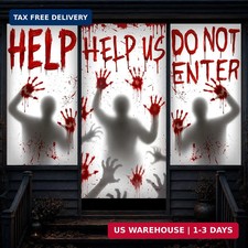Halloween Decorations Door Cover Halloween Window Decorations 6Pcs Scary Window