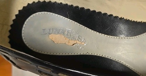 Luna Rosa by Pazzo JODY Damen-Slipper US 9 M schwarz Leder Blumenmuster Absatz - Bild 13 von 13
