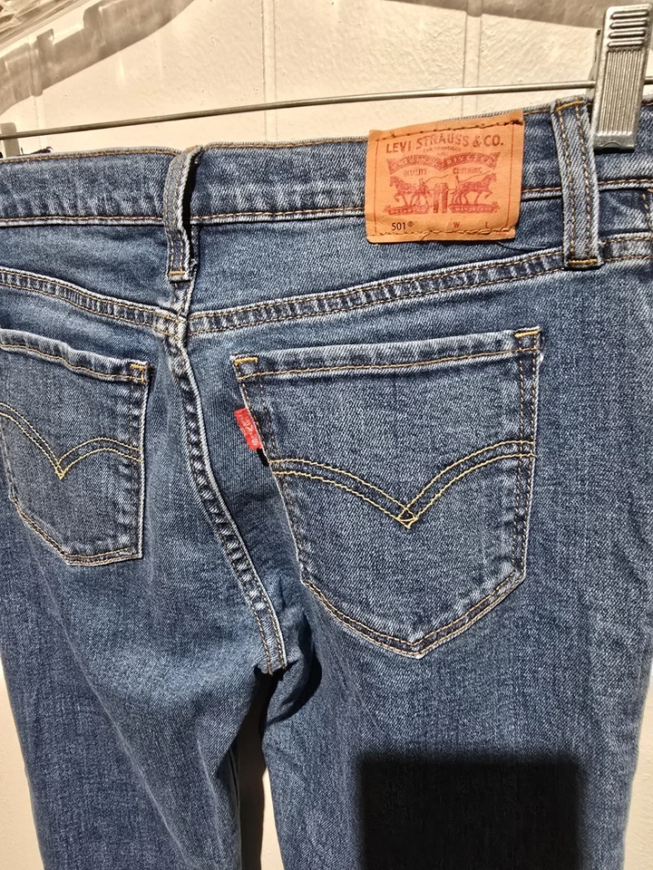 Pantalones de mezclilla Levis elásticos juveniles 14 de colección botones mosca niños botones cintura ajustable Foto 2 de 4