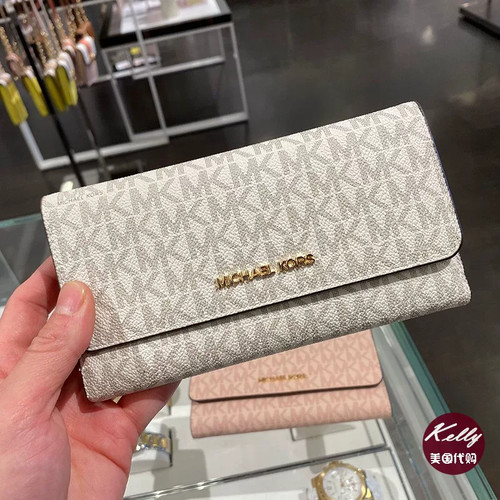 Michael Kors Travel Trifold wallet Women Wallet Purse Vanilla color