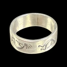 Vtg WMCO Wheeler Mfg. Co Southwest Style Kokopelli Sterling Silver Ring Sz 5.75