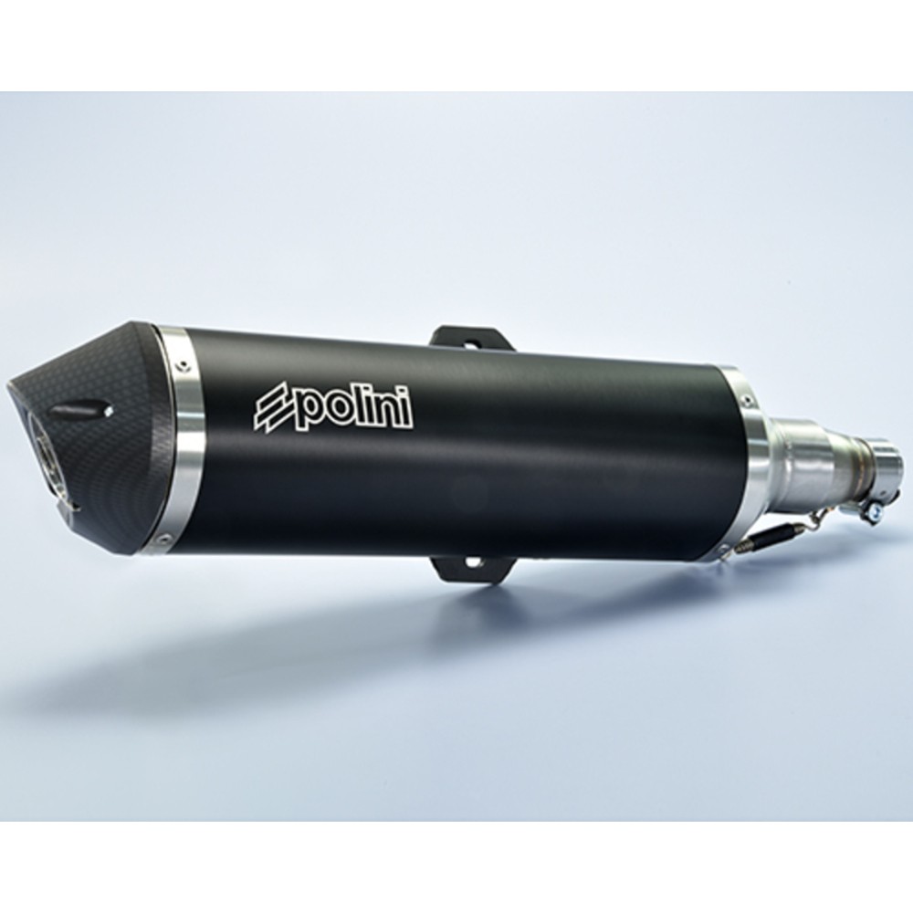 Polini Muffler - Black Aluminium Piaggio For Motorcycle Parts Accessories Pieces