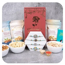 Kaameri Bazaar Rakhi Gift Dry Fruits | Almonds, Cashews & Pistachio Set of 4