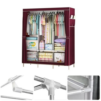 New Design Portable Closet Wardrobe Clothes Rack Storage Organizer Shelf Fabric