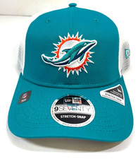 Miami Dolphins NFL NE Stretch-Snap Snapback Trucker Hat~ Aqua /White