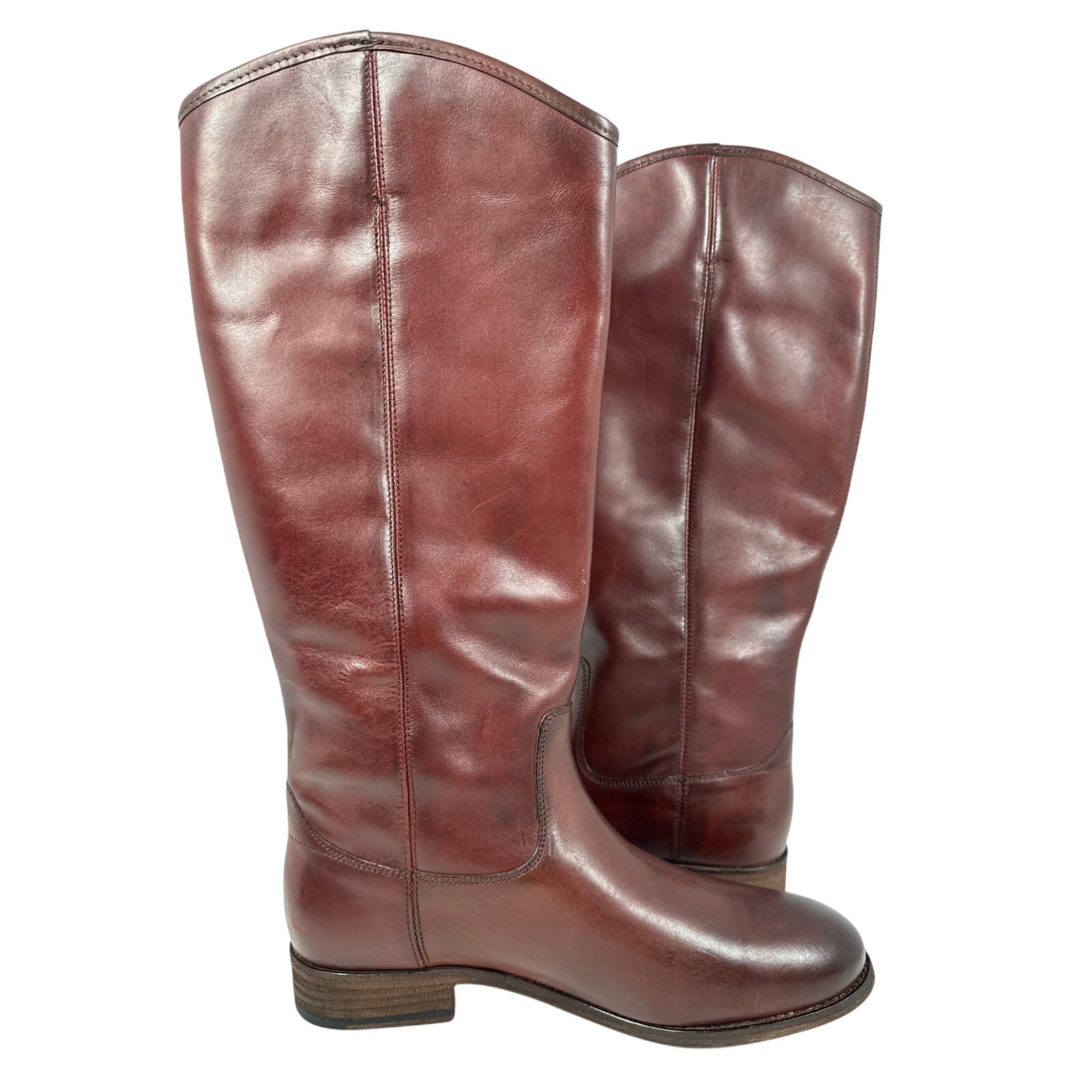 Frye Melissa Button Tall Boot Womens 8.5 M Mahogany Vintage Leather Pull On image 6