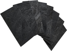 AULIGET 4 Piece Black Slate Peel and Stick Backsplash Wall Tiles, 3" X 6" PVC Fa