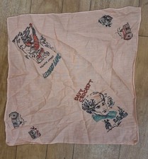 Vintage Davy Crockett Hankerchief Great Hunter Bear Cabin Bison Fort Horse