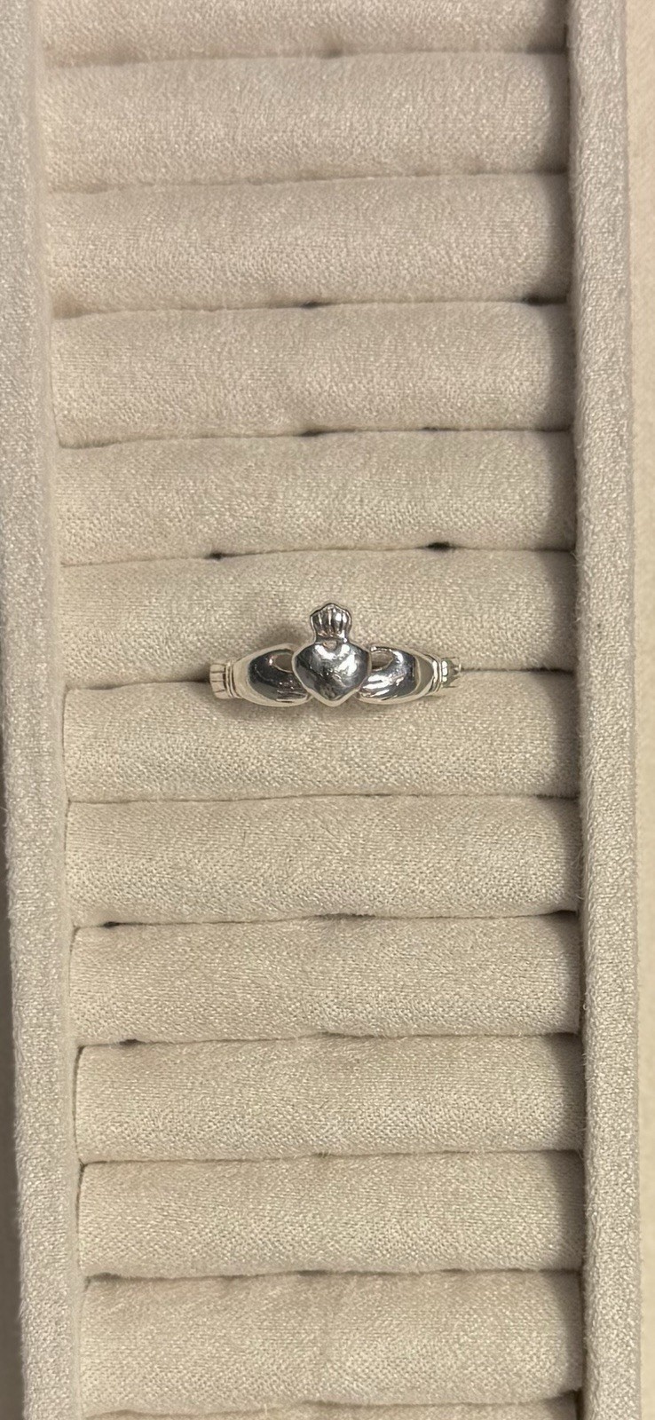 Solid 925 Sterling Silver Claddagh Ring Size 10 - image 1